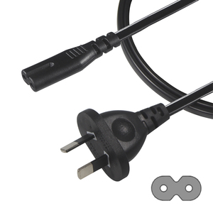 สายไฟ AC สีดำแบบ 2 ขา ขนาด 2x0.75 ตร.มม. จากออสเตรเลีย พร้อมหัวต่อ IEC C7 รูปทรงเลข 8 สำหรับอะแดปเตอร์ ทีวี และอุปกรณ์เสียง - Product Image 1