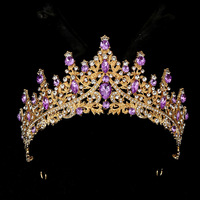Diadème de princesse en strass fait main en gros, diadème de mariage de luxe, couronnes féminines en cristal, diadème de princesse en métal personnalisé, mode