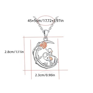 Nuevo y Exclusivo Collar con Colgante <span class=keywords><strong>de</strong></span> Aleación <span class=keywords><strong>de</strong></span> Rosa Lunar y Elefante Madre e Hija, Chapado en Plata, Regalo para el Día <span class=keywords><strong>de</strong></span> <span class=keywords><strong>la</strong></span> Madre, Regalo Festivo para Mujer - Product Image 5