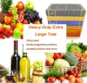 Sacs fourre-tout en <span class=keywords><strong>toile</strong></span> de coton réutilisables en gros pour supermarchés, marchés aux producteurs, sacs d'épicerie écologiques quotidiens avec poignées - Product Image 3
