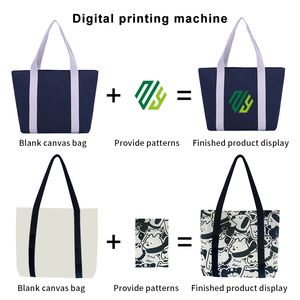 กระเป๋าผ้าแคนวาสสะพายไหล่แบบหนา ทนทาน ใช้ซ้ำได้ พร้อมโลโก้สั่งทำพิเศษ มีช่องใส่ของและซิป - Product Image 3