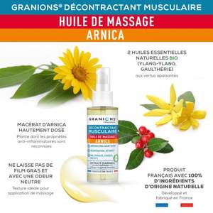 Aceite de Masaje de Árnica Granions Relajante Muscular - 100 ml, Fórmula 100% Natural para Aliviar el Dolor Muscular - Product Image 4