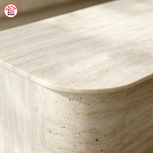 Dalle de <span class=keywords><strong>travertin</strong></span> beige naturel découpée sur mesure pour comptoir de cuisine, revêtement mural décoratif, rénovation de maison en Amérique du Nord - Product Image 2