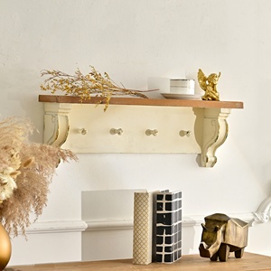 Étagère murale en bois de couleur blanche Art Déco INNOVA pour salon, avec crochet, convertible, multifonctionnelle, supports de rangement - Product Image 3