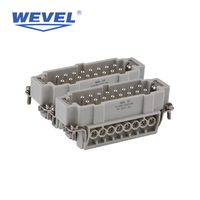 Prise rectangulaire 24 broches 16A 500V IP65, connecteur haute densité robuste pour équipement de machinerie lourde et complexe