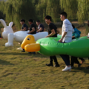 JUNAO Modèle de course tortue-lapin gonflable A-86 en PVC, installation facile, épaissi, pour team building, extérieur, sur mesure - Product Image 1