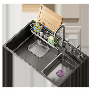 อ่างล้างจานสเตนเลส 304 รุ่น Seoul Collection แบบอ่างเดี่ยว ติดตั้งใต้เคาน์เตอร์ สีดำ ทำความสะอาดง่าย พร้อมตะแกรงระบายน้ำ - Product Image 5