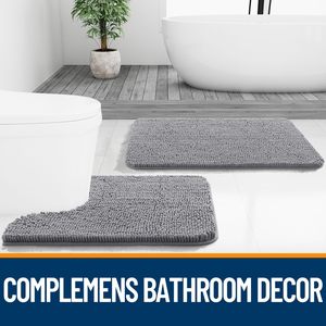 Alfombra de baño súper absorbente y suave, alfombra antideslizante de secado rápido, alfombra lavable a máquina para uso en el hogar y el dormitorio. - Product Image 3