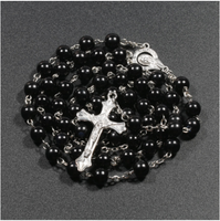 Collier Komi multicolore avec croix de Jésus, Christ, Marie, pour la prière, vente chaude, chapelet en plastique et alliage, chaîne de collier