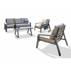 Set di mobili <span class=keywords><strong>da</strong></span> <span class=keywords><strong>giardino</strong></span> moderni <span class=keywords><strong>da</strong></span> esterno in alluminio <span class=keywords><strong>da</strong></span> soggiorno e balcone dell'hotel Divano Divano Divano <span class=keywords><strong>da</strong></span> esterno - Product Image 5