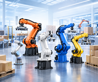 Bras de robot de palettisation industrielle, palettiseur automatique à 4/6 axes pour l'empilage de cartons, sacs, boîtes, emballages, manutention de matériaux