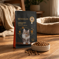 Sacs pour aliments pour chats à fond plat, fournisseur en gros, emballage refermable à fermeture éclair