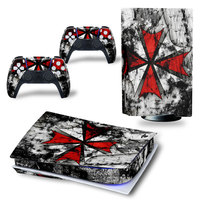 Pour Sony pour Playstation 5 PS5 PS 5 Console de jeu et 2 manettes Autocollants de protection en vinyle pour console de jeu Accessoires de jeu