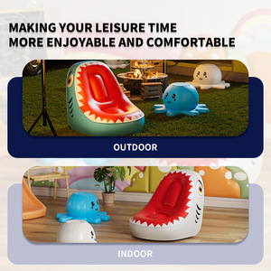 Pursuefree <b>Inflatable</b> <b>Sofa</b> Shark Design Portable Kids Chair Indoor Outdoor Play Furniture - Product Image 5