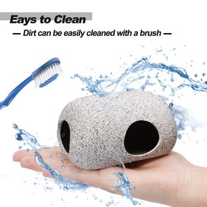 Decoraciones para acuarios Cuenco Decoraciones <span class=keywords><strong>Cave</strong></span> Rocks-Betta Fish Tank para peces pequeños y medianos Ornamento Hideaway - Product Image 5