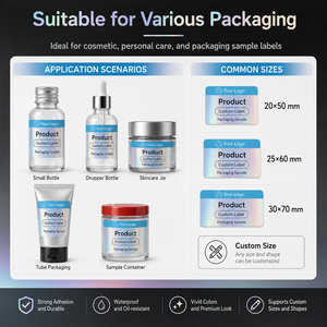 Étiquettes adhésives holographiques personnalisées, durables et imperméables pour flacons cosmétiques et <span class=keywords><strong>d</strong></span>'huiles essentielles (tailles 3ml-30ml, matériau PET) - Product Image 5