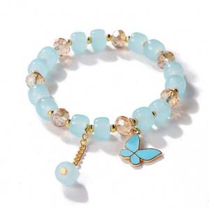 Nouveau produit, bracelet en verre cristal avec breloques papillon réglables, bracelets à perles pour femmes et filles, bijoux - Product Image 5