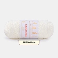 Fil chenille coton lait cinq brins 200g, pelote multicolore pour tricot DIY fait main pour écharpe, pull, chaussures – Idéal pour les amateurs