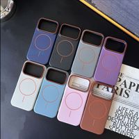 Étui de téléphone portable en cuir Litchi à chargement sans fil pour iPhone 16 17 15 14 13 12 11 Pro Max, accessoires de téléphone magnétiques de luxe