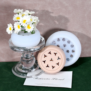 Soporte de tallo de flor en espiral de silicona, flores de silicona, arreglo de flores secas, piezas de decoración del hogar de estilo simple moderno - Product Image 1
