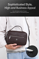 Tas Tangan Pria Bisnis Modern Lapis Ganda Terorganisir PU Clutch Resleting Multifungsi Portabel Tas Perlengkapan Mandi Perjalanan Grosir