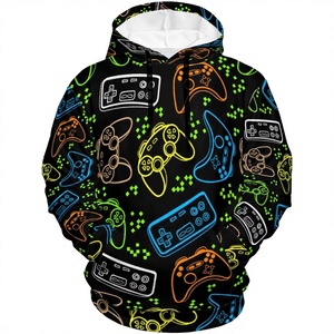 Vente en gros de sweats à capuche personnalisés unisexes pour l'automne, impression numérique, avec poches, en polaire, vêtements pour hommes - Product Image 3