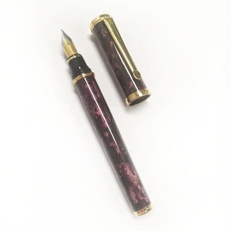 Elegant Maroon MarbleパターンJR金属FountainペンイリジウムポイントGermanyペン先