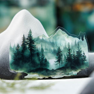 10 pegatinas por paquete, 4 tipos de materiales para <span class=keywords><strong>la</strong></span> base de decoración del paisaje acuático de <span class=keywords><strong>la</strong></span> cuenta manual de <span class=keywords><strong>la</strong></span> <span class=keywords><strong>serie</strong></span> Wuli Mountain and River - Product Image 3