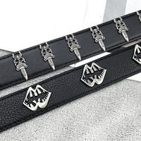 Nouvelle ceinture en cuir PU de qualité supérieure avec boucle en alliage vintage, style HipHop, lèvres punk, langue unique, pour homme, design cowboy, style Y2K, cloutée
