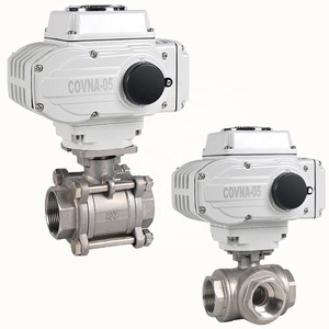 วาล์วควบคุมการไหลของน้ำแบบมอเตอร์ ขนาด 2.5 นิ้ว 2 ทาง 3 ทาง เกลียว BSP ใช้ไฟ 12V DC24V พร้อมแอคชูเอเตอร์ - Product Image 1