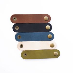 Organizador de Cables de Cuero Genuino, Hecho a Medida, ODM OEM, Práctico Regalo Promocional, Hebilla para Auriculares - Product Image 3