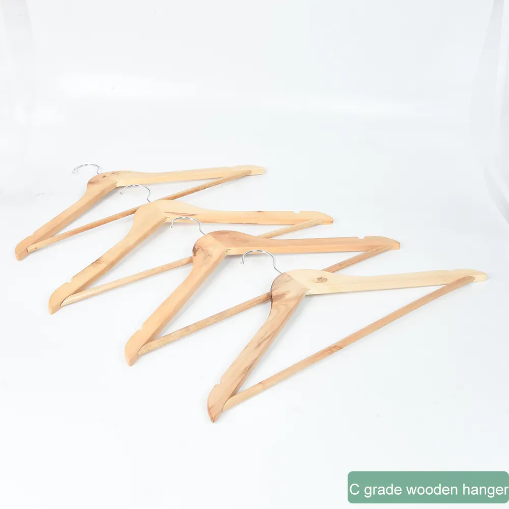 19 Years Manufacture Free sample Wooden suit Hangers Low MOQ Wood Hangers for Cloths  Clothes Wooden hanger