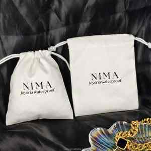 Pochette en coton recyclable avec cordon de serrage, impression sérigraphique de logo personnalisé, pour l'emballage de vêtements, les cadeaux promotionnels et les bijoux - Product Image 5