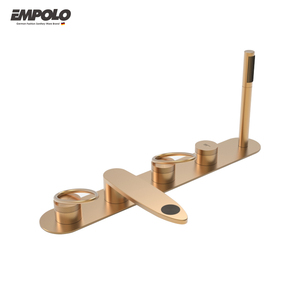 Pour Empolo Nouveau Design Mural <span class=keywords><strong>Doré</strong></span> Bain <span class=keywords><strong>Douche</strong></span> Robinet Mélangeur 5 Trous Baignoire avec Noyau De Valve En Céramique pour Hôtels - Product Image 1