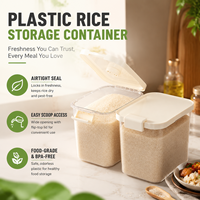 Prime 20-Pound Plastic Rice Storage Container Home Use Sealed Insect-Proof Moisture-Proof Grain Flour Bucket