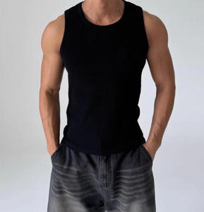 <span class=keywords><strong>Canotta</strong></span> da <span class=keywords><strong>uomo</strong></span> alla moda Casual in maglia per lo sport Fitness palestra strato Base per la primavera estate gilet americani nuovo Design - Product Image 6