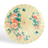 Parasol de danse photographique décoratif de style chinois, fait main en bambou et papier huilé