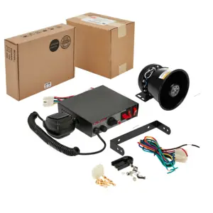 Round Siren Horn Amplifier 200W Emergency Security Universal Cars Wired Security Siren Speaker
