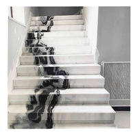 Escalier en pierre naturelle de Chine Panda Marbre blanc Escalier en pierre de marbre blanc Panda