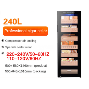 Canadá Australia 500 Humidor 83l Hogar pequeño Gabinete de cigarros de madera de cedro Humidificación con luz LED - Product Image 4