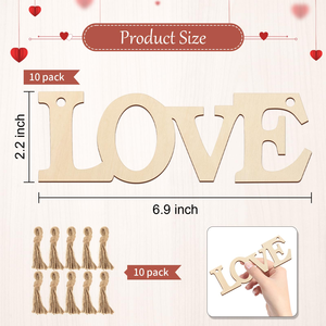 Ornements en <span class=keywords><strong>bois</strong></span> en forme de lettre d'amour, peints à la main, grande taille 7 pouces, disques en <span class=keywords><strong>bois</strong></span> vierges non finis pour la fête des pères, décorations suspendues DIY - Product Image 3