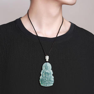 หยกธรรมชาติสีน้ำเงิน หยกพระอวโลกิเตศวรา จี้หยกสไตล์จีน ดีไซน์ดั้งเดิม ของขวัญพร้อมใบรับรองการประเมิน GY40 - Product Image 4