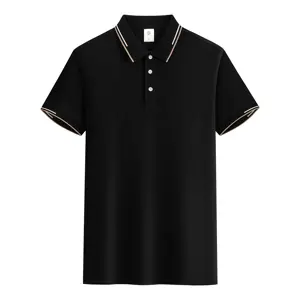 Custom high quality Factory Direct short sleeve striped polo shirt52%Cotton 48%Spandex M-4XL golf polo shirt polyester spandex