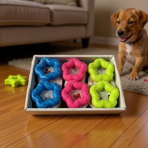 Star-Shaped Dog Chew Toys Durable Gum 12Pcs Pack For Pet Play And Training - Product Image 2
