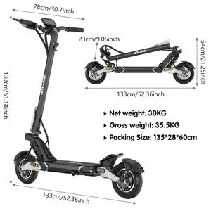 IENYRID Scooters New Arrival IE-ES30 52v 1200w Dual Motor Electric Scooter 10 Inch Off Road Tire E Scooter 2400w For Wholesale