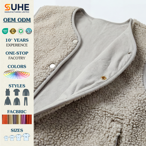 Chaleco de Felpa Sherpa para Mujer SUHE, Chaleco sin Mangas con Diseño de Oso de Peluche, Logotipo Personalizado OEM ODM, Ropa de Abrigo Cálida para Invierno con Bolsillo con Cremallera - Product Image 2