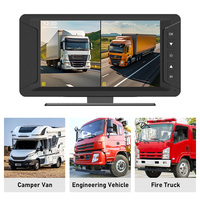 Caméra embarquée portable pour camion avec enregistreur DVR, enregistrement en boucle, écran IPS, double objectif, caméra de voiture, chariot élévateur, camping-car, bus