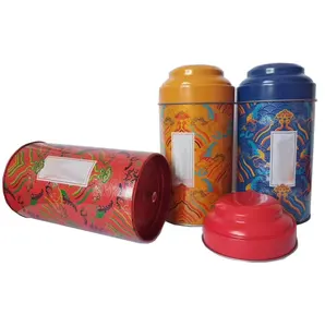 2pcs Tea Tin Canisters Tinplate Tea Can Storage Container Cookie Storage Tin Box With Lid Metal Party Favor Gift Boxes