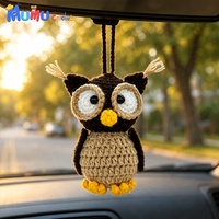 Porte-clés hibou en crochet fait main, breloque de sac, porte-clés en peluche, cadeau d'accompagnement émotionnel, vente en gros, personnalisable avec logo