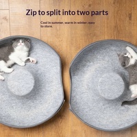 Lit universel quatre saisons pour chat en feutre velours, tunnel, jouet, cabane pour lapin, abri chaud en forme de pneu, amovible et lavable, pour salon